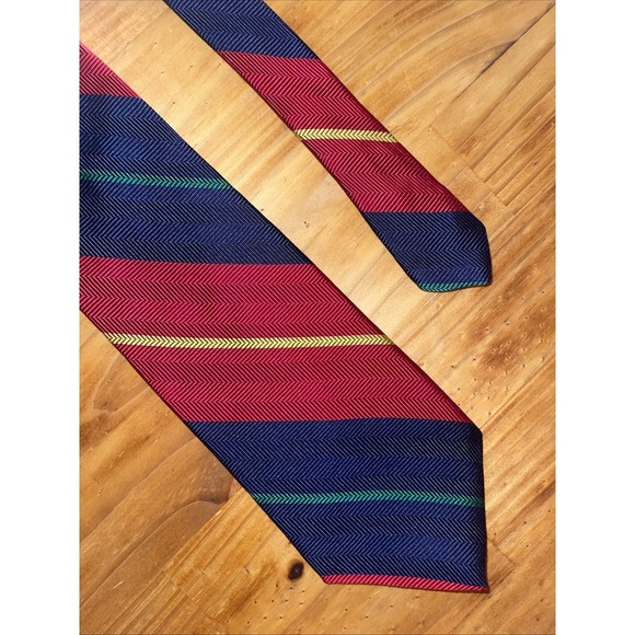 Nautica Neck Tie Men Red Blue Herringbone Colorful‎ Wedding Business Meetings - Picture 1 of 6